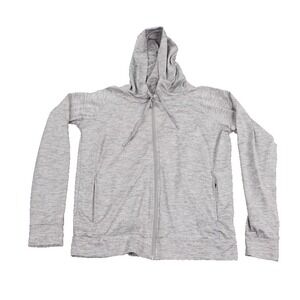 Born Outdoor Jacket Womens Medium Gray Full Zip Hooded‎ Stretch Activewear Camp